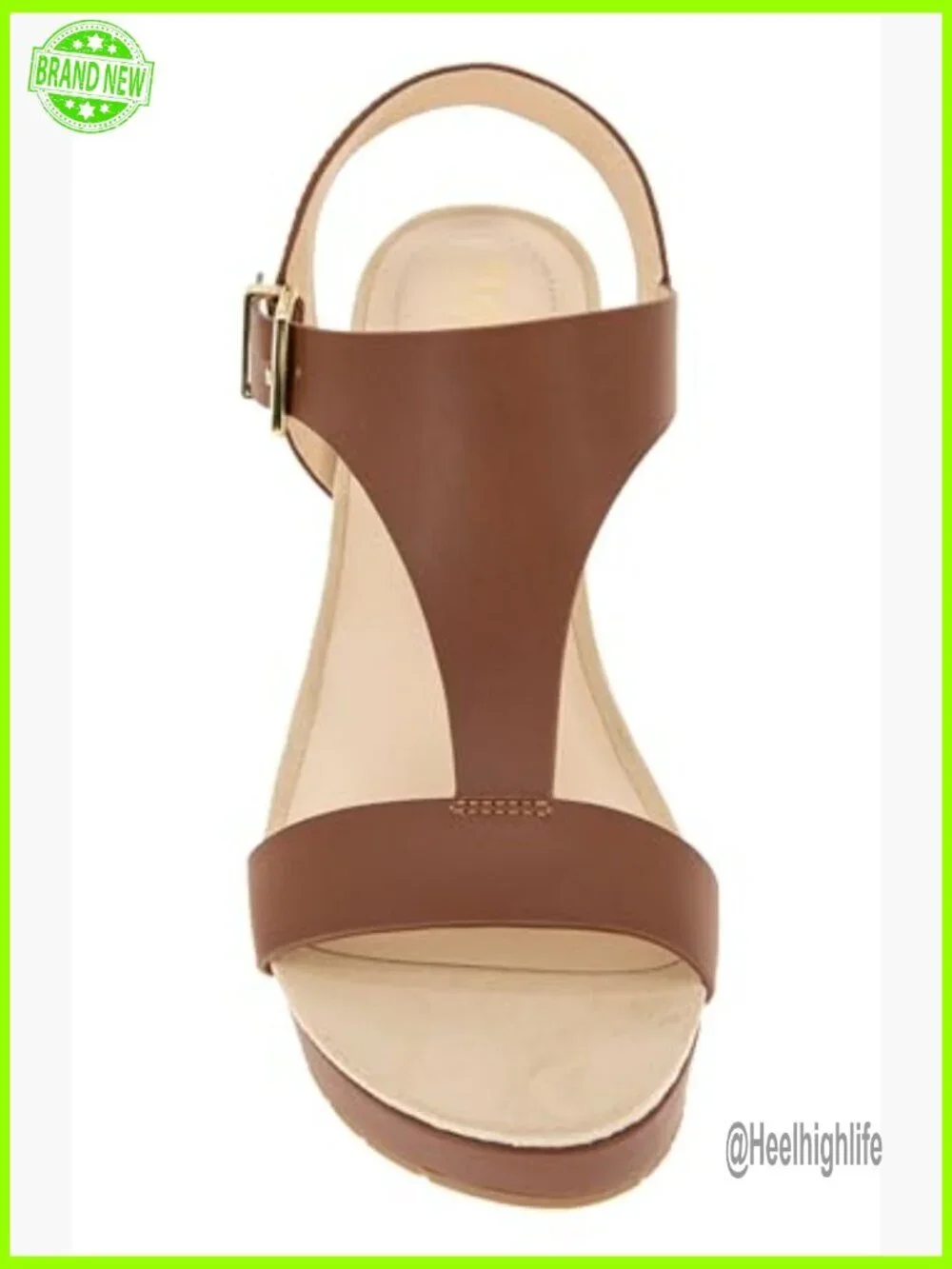Espadrille Wedge Sandals with T-Strap and Buckle Closure